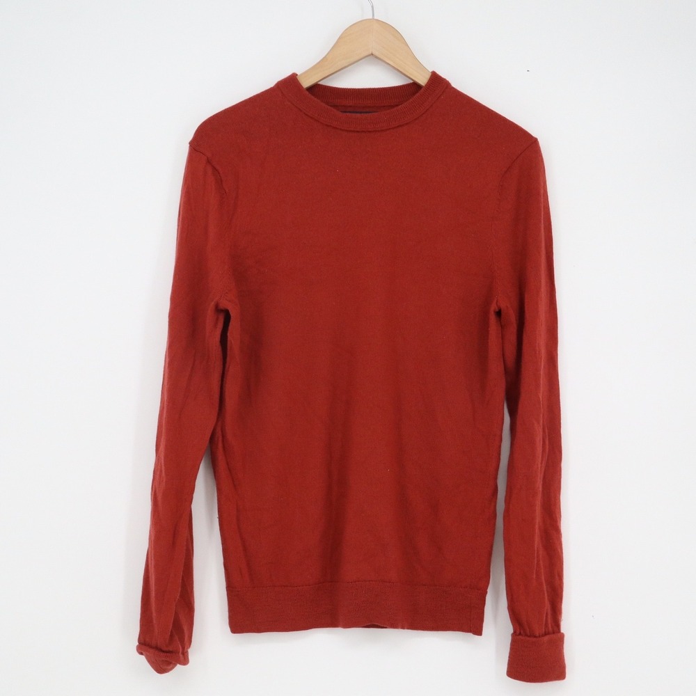 Nordstrom Men's Shop 100% Merino Wool Crewneck Sweater Rust Red Small